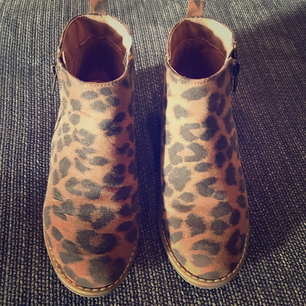 Leopard print booties